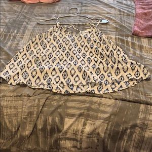 White with blue detail tank top with fun back